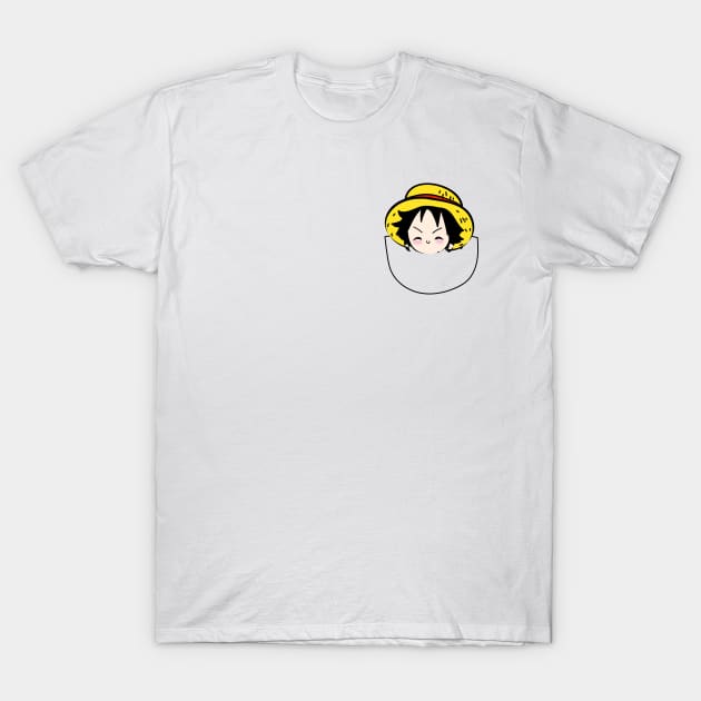 Chibi pocket one piece luffy T-Shirt by chibicrayon